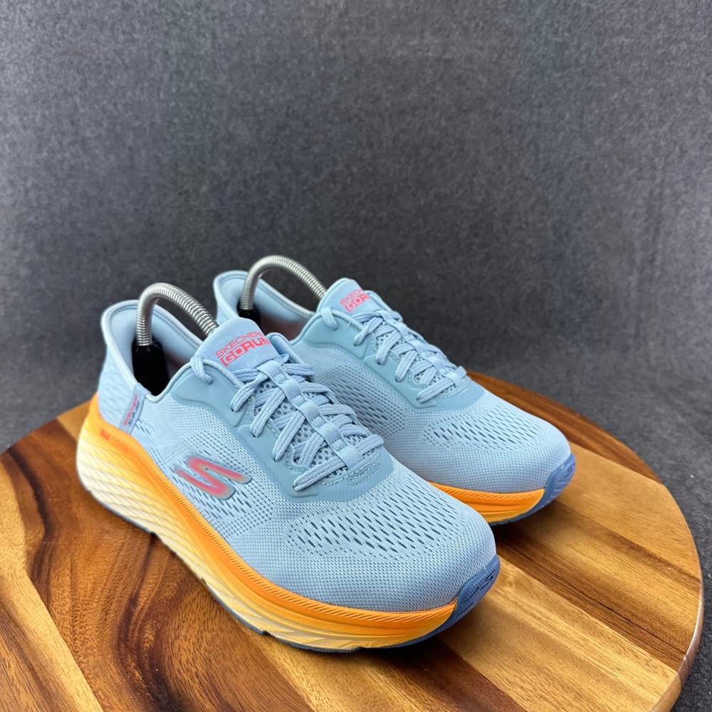 Skechers Max Cushion Elite 2.0 Womens Shoes Running Blue Orange Sneakers Sz 8.5 - Picture 3 of 13
